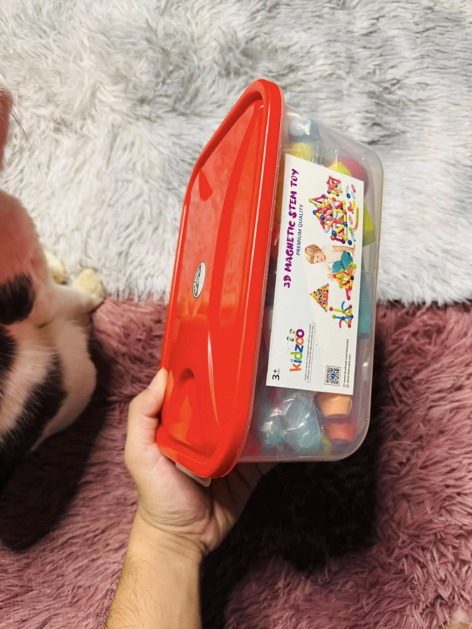 3D Magnetic Building Blocks Set – STEM Construction & Learning Toy with Storage Box thumbnail 2